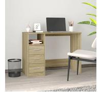 vidaXL Bureau 823035 avec tiroirs – Chêne sonoma, bois d'ingénierie 102x50x76 cm