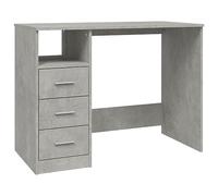 vidaXL Bureau avec tiroirs Gris béton 102x50x76 cm Bois d'ingénierie, Bureau d'ordinateur, Bureau d’écriture, mobilier de Bureau à Domicile