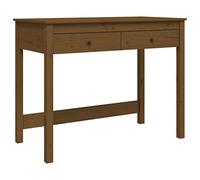 vidaXL Bureau avec tiroirs Marron Miel 100x50x78 cm Bois Massif de pin, Bureau d'ordinateur, Bureau d'écriture, Bureau avec tiroir, Bureau d'étude