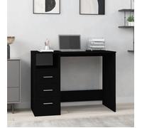 vidaXL Bureau avec tiroirs Noir 102x50x76 cm Bois d'ingénierie 823033