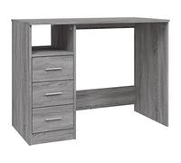 vidaXL Bureau Sonoma gris – avec tiroirs, 102x50x76 cm, Bois d'ingénierie 823038