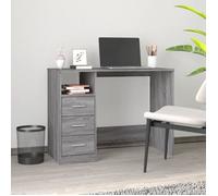 vidaXL Bureau Sonoma gris – avec tiroirs, 102x50x76 cm, Bois d'ingénierie 823038