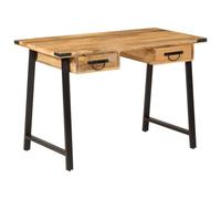 Bureau avec tiroirs 105x55x70 cm bois de manguier massif et fer