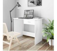 vidaXL Bureau — Table d'ordinateur / Table d'étude, bois d'ingénierie Blanc