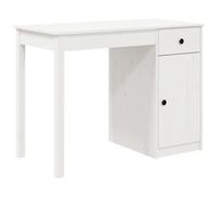vidaXL Bureau Blanc 100x50x75 cm Bois massif de pin