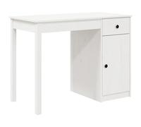 vidaXL Bureau Blanc 100x50x75 cm Bois massif de pin
