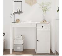 Vidaxl Bureau Blanc 100x50x75 Cm Bois Massif De Pin Blanc