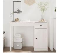 Vidaxl Bureau Blanc 100x50x75 Cm Bois Massif De Pin Blanc