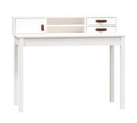 Vidaxl Bureau Blanc 110x50x93 Cm Bois Massif De Pin Blanc