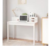 vidaXL Bureau Blanc 110x50x93 cm Bois massif de pin 823530