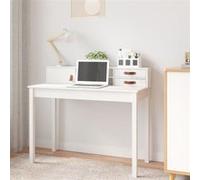 vidaXL Bureau Blanc 110x50x93 cm Bois massif de pin
