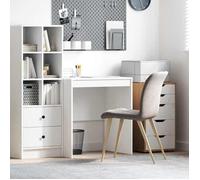 vidaXL Bureau blanc 70 x 50 x 76 cm en bois d'ingénierie - rangement, style contemporain