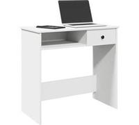 vidaXL Bureau d'ordinateur 860472 Blanc 80x40x75 cm Bois d'ingénierie avec rangement