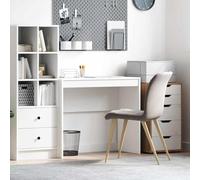 vidaXL Bureau Blanc 90 x 40 x 76 cm Bois d'ingénierie, Bureau compact, moderne, rectangulaire, durable, avec beaucoup de rangement, idéal pour étudiants, pratique!