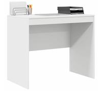 vidaXL Bureau d'ordi en bois d'ingénierie blanc 90 x 50 x 76 cm - Solide
