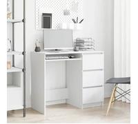 vidaXL Bureau, Table d'Ordinateur, Table d'Étude, Meuble de Salon Salle de Séjour Salle de Travail Maison Intérieur, Blanc Bois d’Ingénierie