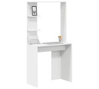 vidaXL Bureau Blanc Bois d'ingénierie 78,5 x 37 x 154,5 cm | Idéal pour les petits coins et les pièces serrées, Super pour bosser sur ordi, étudier ou écrire,