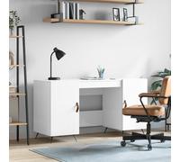 vidaXL Bureau Blanc brillant 140x50x75 cm Bois d'ingénierie