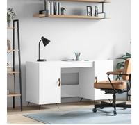 vidaXL Bureau Blanc brillant 140x50x75 cm Bois d'ingénierie