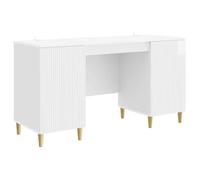 vidaXL Bureau Blanc brillant 142 5 x 50 x 75 cm Bois d'ingénierie 3414598