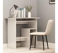 Vidaxl Bureau Blanc Brillant 80x45x74 Cm Bois D'ingénierie Blanc