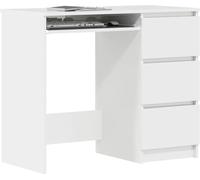 Bureau Meuble de Travail Ordinateur Blanc Brillant Bois d’Ingénierie vidaXL