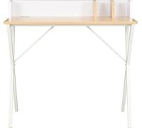 vidaXL Bureau blanc et naturel 80x50x84 cm