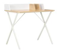 vidaXL Bureau Blanc et naturel 80x50x84 cm