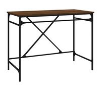 vidaXL Bureau brun imitation chêne 100x50x75cm bois composite fer