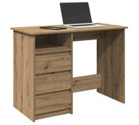 vidaXL Bureau chêne artisanal 102x50x75 cm Bois d'ingénierie avec rangement Marron