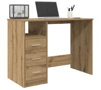 vidaXL Bureau chêne artisanal 102x76x50 cm bois d'ingénierie, bureau, bureau d'étude,, bureau d'ordinateur, mobilier de 855853