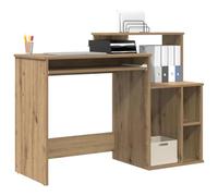 vidaXL Bureau droit chêne artisanal avec rangement 120,5×44×88,5 cm – Bois d'ingénierie