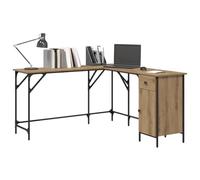vidaXL Bureau chêne artisanal en bois d'ingénierie 141×141×75 cm
