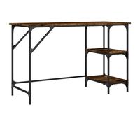 vidaXL Bureau chêne fumé 120x50x75 cm métal et Bois d'ingénierie