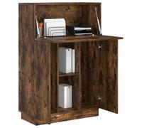 vidaXL Bureau Chêne fumé 71,5 x 31,5 x 106,5 cm Bois d'ingénierie, Bureau Rectangulaire Moderne, Espace Bureau Compact, Rangement Pratique avec Étagères, Design Minimaliste