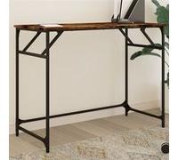 vidaXL Bureau chêne fumé bois d'ingénierie et acier enduit de poudre Marron G