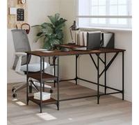 vidaXL Bureau chêne marron 139x139x75 cm bois d'ingénierie Marron G