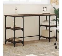 Vidaxl Bureau Chêne Marron 140x50x75 Cm Métal Et Bois D'ingénierie Multicolore