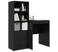Vidaxl Bureau Chêne Noir Avec Rangement En Bois D'ingénierie