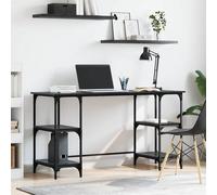 Vidaxl Bureau Chêne Noir 140 X 50 X 75 Cm Bois D'ingénierie