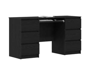 vidaXL Bureau Chêne noir 140 x 50 x 76 cm Bois d'ingénierie, Bureau d'étude, meuble moderne, écriture en bois, compact, élégant pour la maison, durable et pratique