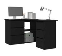 vidaXL - Bureau d'angle - Chêne noir 145x100x76 cm - 2 tiroirs - Contemporain