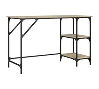 vidaXL Bureau, Table d'Étude, Bureau d'Ordinateur avec Rangement, Table de Travail à Domicile, Chêne Sonoma Métal et Bois d'Ingénierie