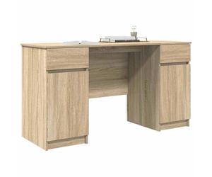vidaXL Bureau Chêne sonoma 140 x 49 x 76 cm Bois d'ingénierie, Bureau d'écriture minimaliste, design rectangulaire, bureau moderne, coin étude élégant, bois composite