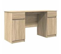 vidaXL Bureau Chêne Sonoma 140 x 49 x 76 cm Bois d'ingénierie, Bureau Moderne, rectangulaire, Design épuré, Rangement généreux, Table d'écriture pour Un Espace de Travail Efficace