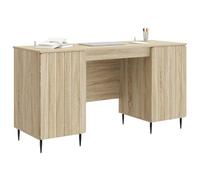 vidaXL Bureau Chêne Sonoma 142,5 x 50 x 75 cm Bois d'ingénierie, Espace de Travail Moderne, Ensemble de Bureaux rectangulaires avec Rangement spacieux, Meubles durables pour Bureau à la Maison