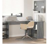 vidaXL Bureau contemporain gris Sonoma 120x50x73.5 cm avec étagère intégrée, MDF, finition mate