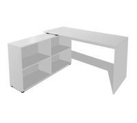 Bureau d'angle 4 étagères blanc
