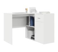 vidaXL Bureau d'angle 3337273 Blanc 102 x 50 x 75 cm Bois d'ingénierie