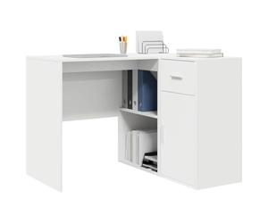 vidaXL Bureau d'angle avec tiroir avec étagère Blanc 102 x 88 x 75 cm | Pas mal d'espace pour garder toutes tes affaires en ordre, Un look moderne qui va vraiment rafraîchir ton espace,